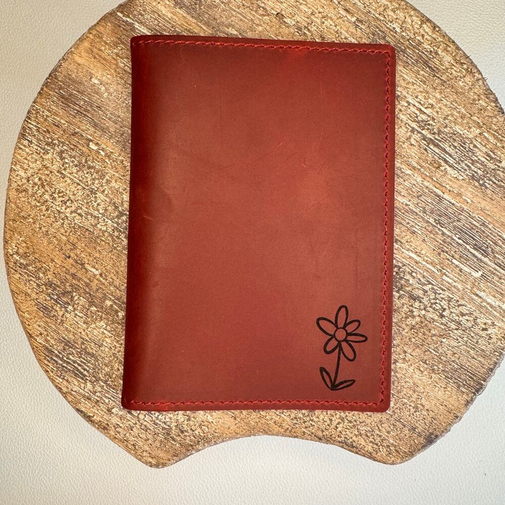 Genuine Leather Passport Holder DEEP RED Passport Wallet NEW FAST SHIP